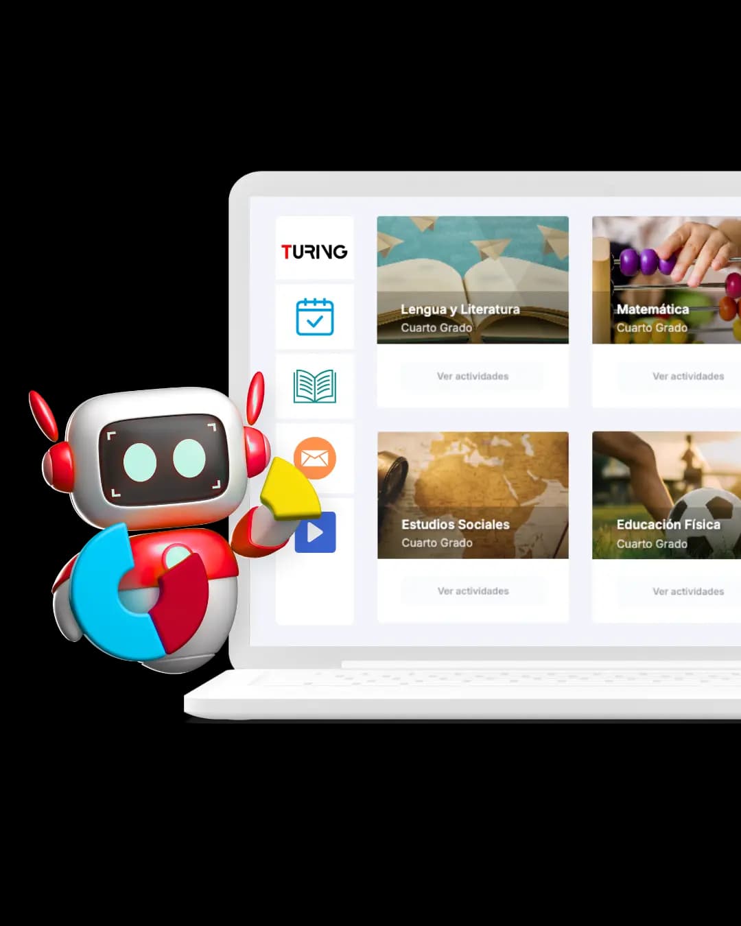 Estudiante de Turing Unidad Educativa en clase online con inteligencia artificial